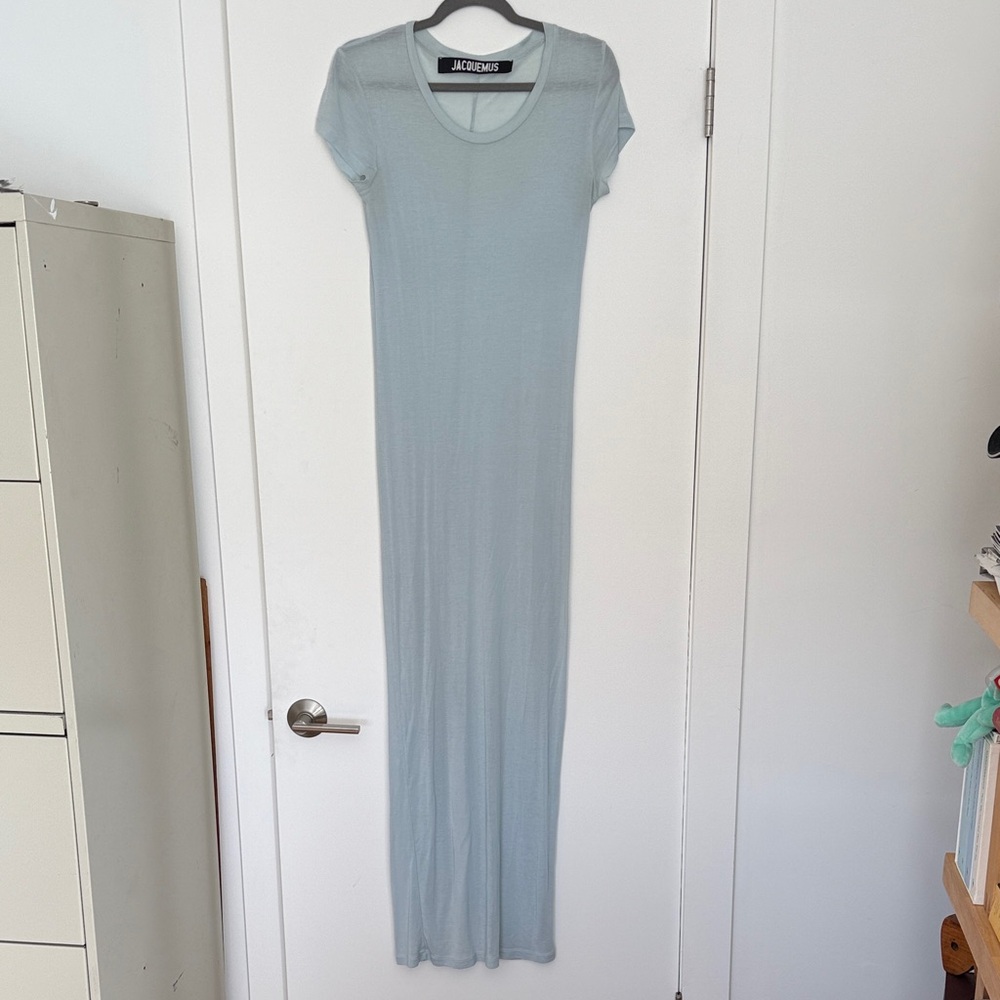 Jacquemus Sky Blue Jersey Tshirt Dress